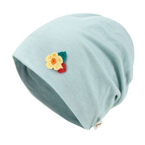 ililily Flower Chemo Hat Tencel Lyocell Chemo Beanie Ultra Soft Head Cover Sleep Hat