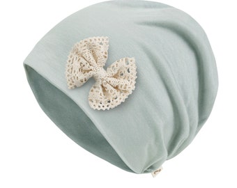 ililily Chemo Hat Tencel Lyocell Detachable Brooch Chemo Beanie Ultra Soft Head Cover Sleep Hat