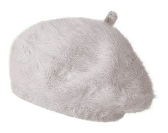 Ililily Solid Color Angora French Beret Furry Artist Flat  display picture 3