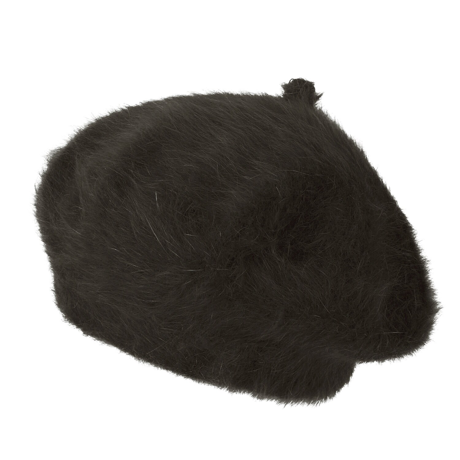 Ililily Solid Color Angora French Beret Furry Artist Flat 