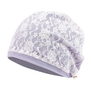 ililily Laced Chemo hat TENCEL™Lyocell Chemo Beanie Soft Head Cover Sleep Hat