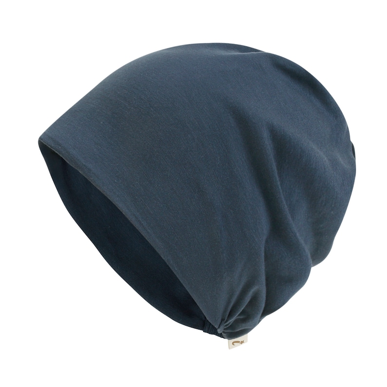 ililily Chemo Hat TENCEL™Lyocell Color Ultra Soft Stretchable Beanie Head Cover 2 Navy