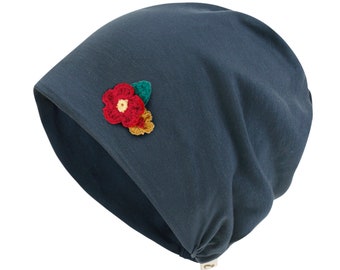 ililily Flower Chemo Hat Tencel Lyocell Chemo Beanie Ultra Soft Head Cover Sleep Hat