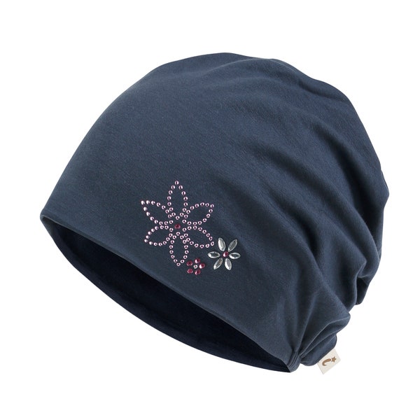 ililily Rhinestone Chemo Hat TENCEL™Lyocell Color  Chemo Beanie Ultra Soft Head Cover Sleep Hat