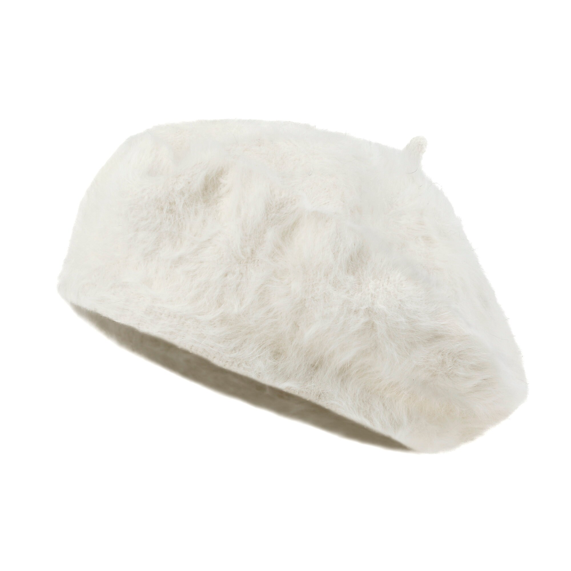 6445 Solid Color Angora French Beret Furry Artist Flat Winter Hat (as1, Alpha, Ililily Solid Color Angora French Beret Furry Artist Flat  main image 4