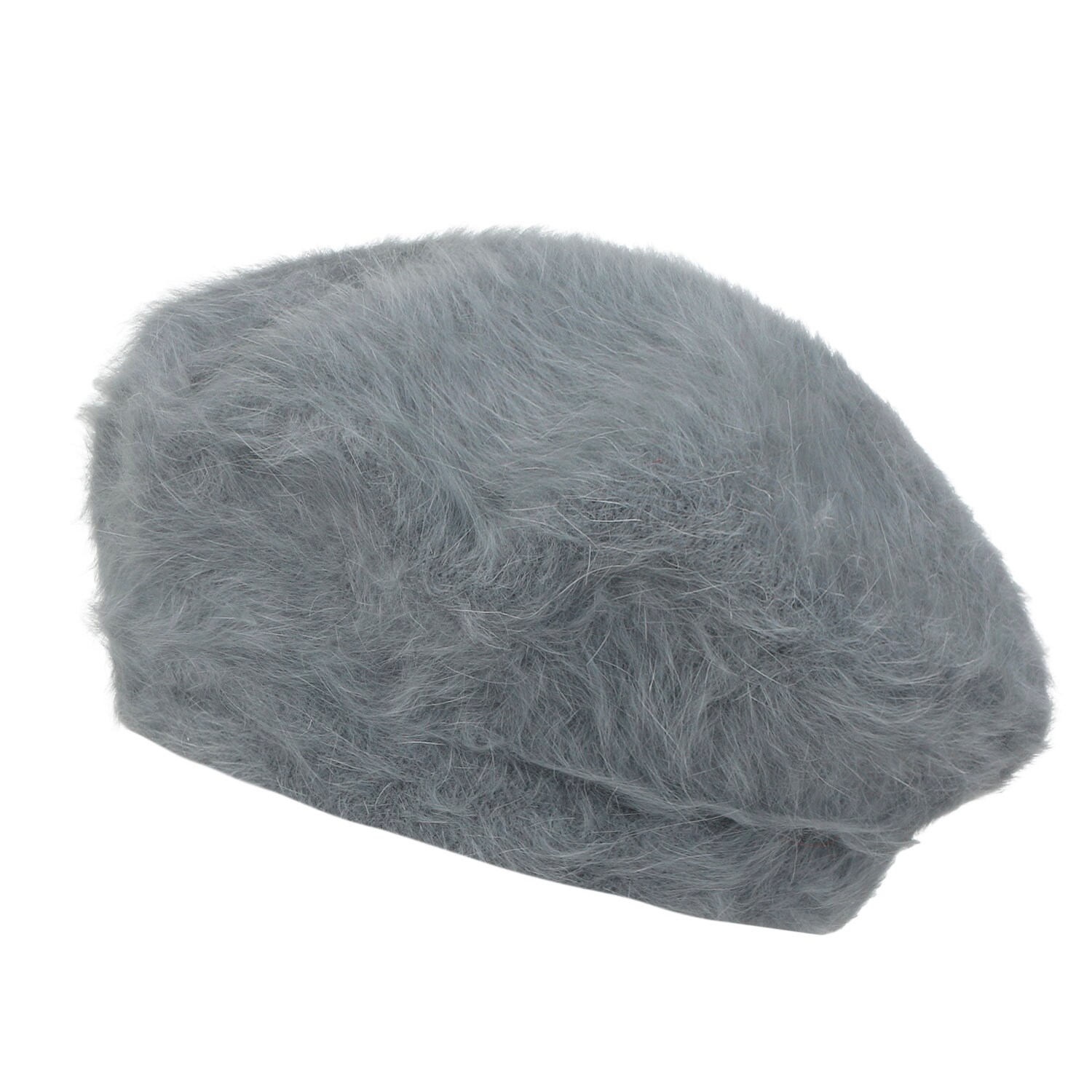 6445 Solid Color Angora French Beret Furry Artist Flat Winter Hat (as1, Alpha, Ililily Solid Color Angora French Beret Furry Artist Flat  main image 2