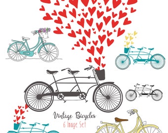 Vintage Bicycles - 6 Image Clip Art Set