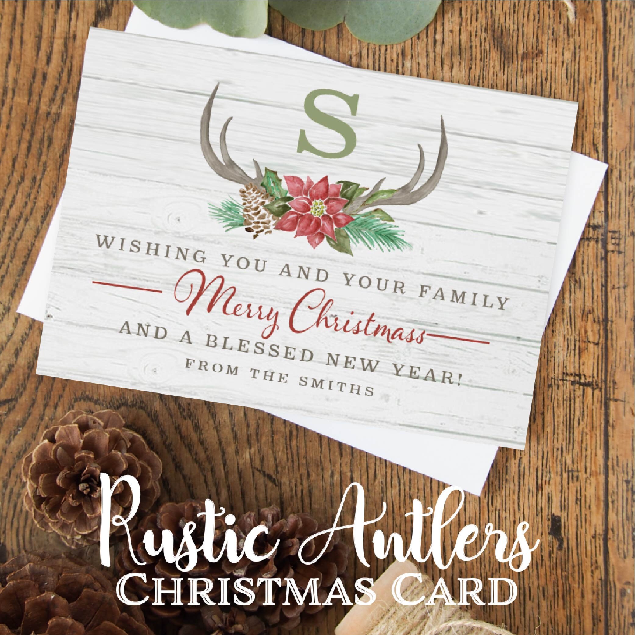 Antler Christmas Card 