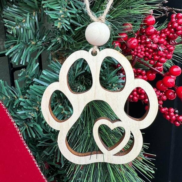 Paw Print Ornament - The Eternal Bond of Unconditional Love Story Card with Ornament - Dog Ornament - Memory Ornament