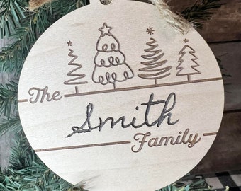 Personalized Family Name Christmas Ornament
