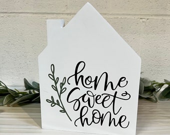 Tiered Tray Decor - Shelf Decor - Home Sweet Home House - Shelf Decor - Home Sweet Home Farmhouse Mantle Decor - Mother's Day Gift