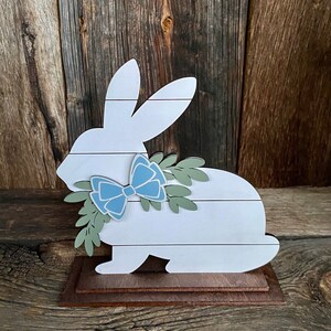 Easter, Sitting bunny,Spring, Faux Shiplap, Farmhouse, Shelf sitter