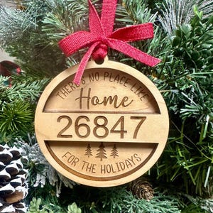 Zip Code Ornament, New Home Ornament, First Home Ornament, No Place Like Home for the Holidays Ornament, Home Town Ornament