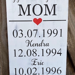 Mother&#39;s Day Sign - Mother&#39;s Day Gift - My Greatest Blessings Call Me Mom Sign - Childrens Birthdays Rustic Wood Mom Sign - Wood Family Sign