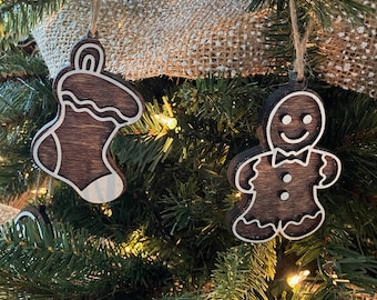 Enfeite de Natal de gengibre falso: decoração de Natal feita à mão