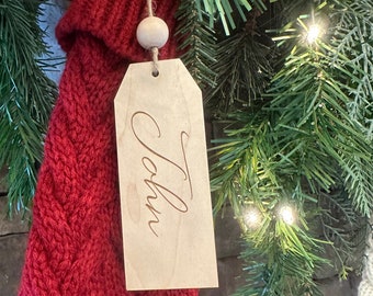 Stocking tags, Wood stocking tags, Christmas Decorations, Mantle Decorations, Personalized Gifts, Engraved Stocking Tags, New Home Gift