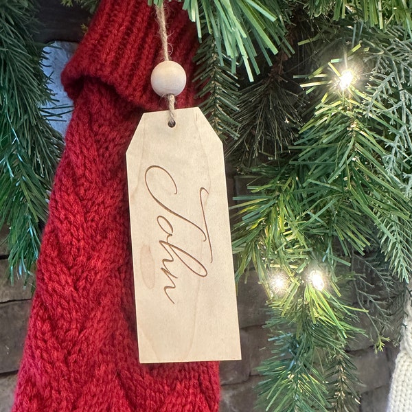 Stocking tags, Wood stocking tags, Christmas Decorations, Mantle Decorations, Personalized Gifts, Engraved Stocking Tags, New Home Gift