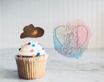 Set of 6 Cupcake Picks Toppers Decoration Horse Horses