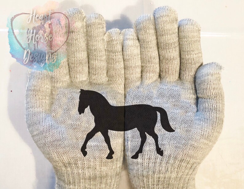 Horse Gloves Horse Gifts Equestrian Gloves Horse Knit Etsy