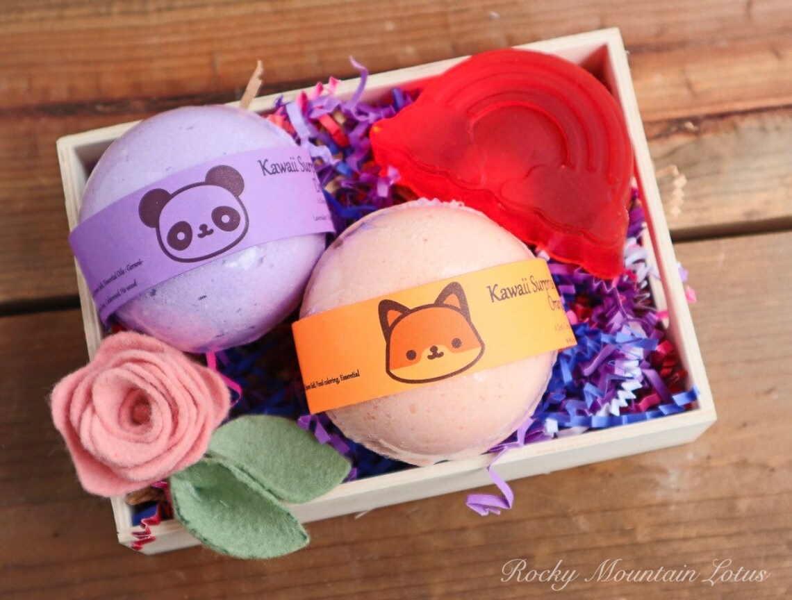 Mochi Kawaii Surprise Inside Bath Bomb Set 2 pack bath set Etsy
