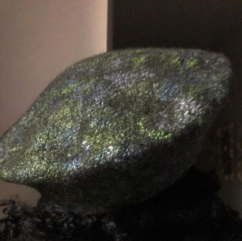 wet felted,hand made beret boho,natural wool,natural fibers bamboo fiber finest merino wool