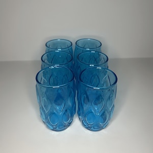 Vasos vintage azul agua (juego de 6)