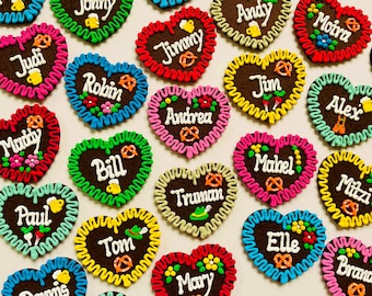 Gingerbread heart made of felt – personalizable pin / Wiesn accessory / Oktoberfest gift / wedding / JGA W x H 7.5 x 6.5 cm