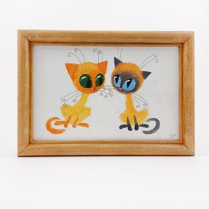 Image cadeau amusante « Chat », faite à la main, peinture, graphisme, décoration murale par un artiste ukrainien. , Décoration murale 12x17 cm (4,7"х6,7")