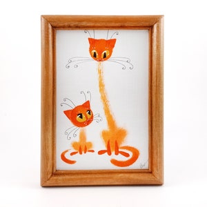 Image cadeau amusante « Chat », faite main, peinture, graphisme, décoration murale par un artiste ukrainien. , Décoration murale 12 x 17 cm (4,7"х6,7")
