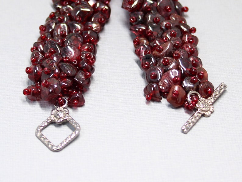 Statement Timeless Bracelet. Garnet Jewellery Red Bracelet Natural Garnet Heavy Gemstone Beaded Handmade Band Bracelet