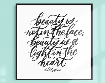 light in the heart / PRINTABLE art / kahlil gibran / calligraphy print / hand lettered quote