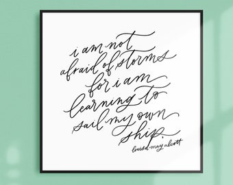 sail my own ship / PRINTABLE art / louisa may alcott / calligraphy print / hand lettered quote