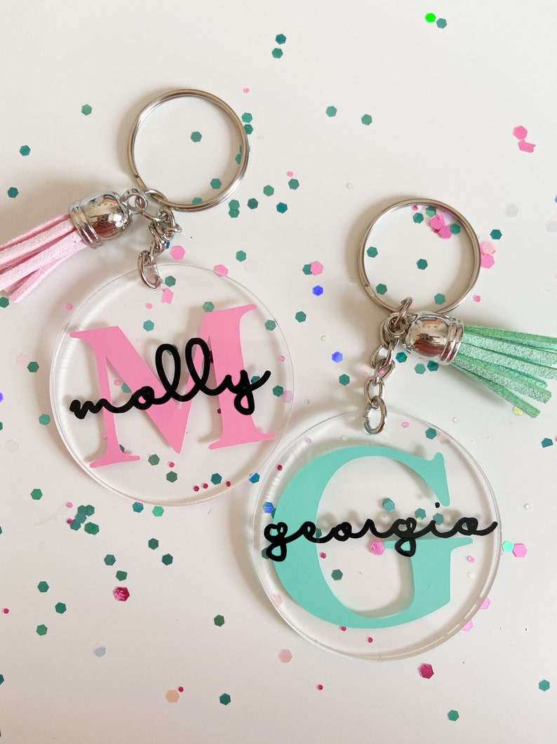 Personalised Keyring Personalised Name Keychain Acrylic Custom Etsy UK