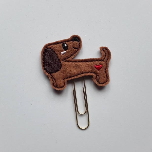 Sausage Dog/Dachshund Dog. Planner Feltie Clip.  Paperclip.  Felt Clip. Planner Gifts.  Stationery.  UK SELLER!