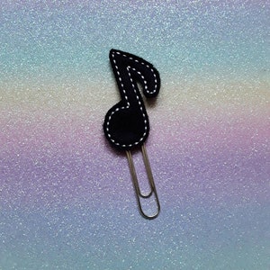 Music Note.  Planner Feltie Clip.  Paperclip.  Felt Clip. Planner Gifts.  Stationery.  UK SELLER!