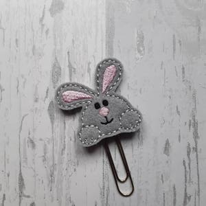 Gorgeous Grey Chubby Bunny.  Planner Feltie Clip.  Paperclip.  Felt Clip. Planner Gifts.  Stationery.