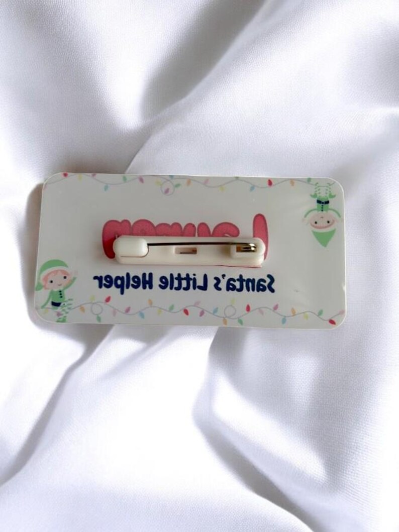 Christmas Elf Printed Name Badge Personalised With Your Name And/or Job