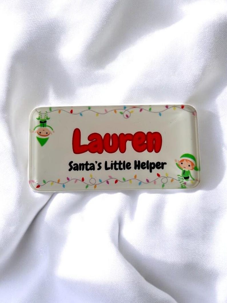 Christmas Elf Printed Name Badge Personalised With Your Name And/or Job