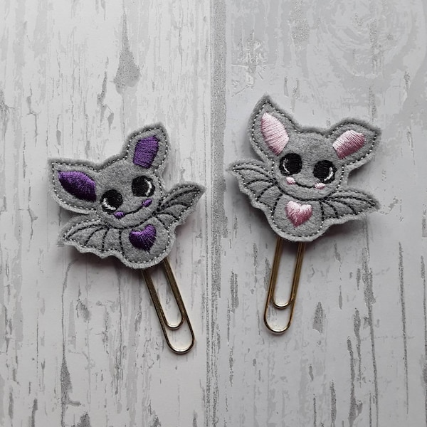 Cute Bat (One supplied)  Planner Feltie Clip.  Paperclip.  Felt Clip. Planner Gifts.  Stationery.  UK SELLER!