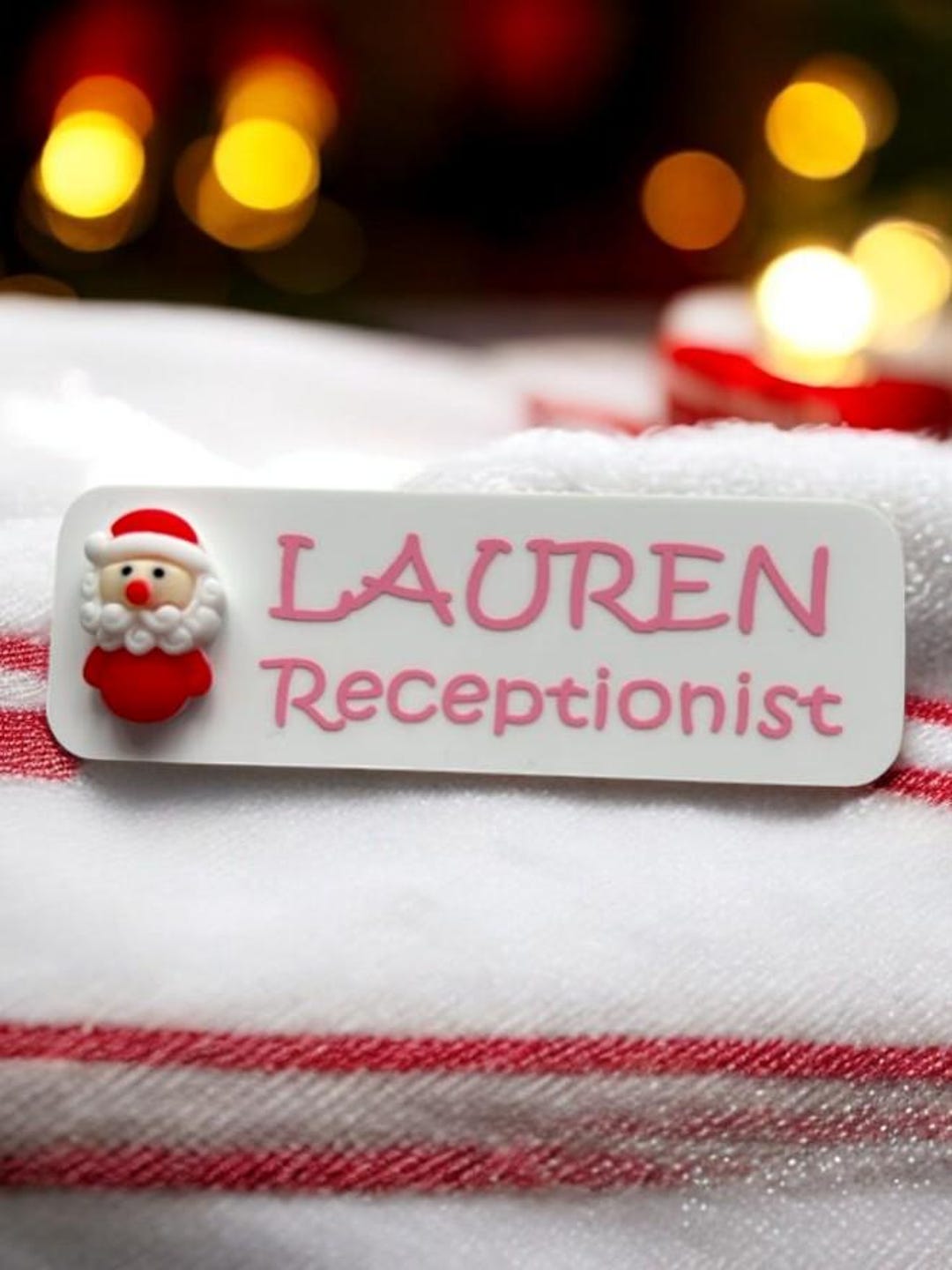 Adorable Resin Character Name Badges Perfect for Christmas Personalised
