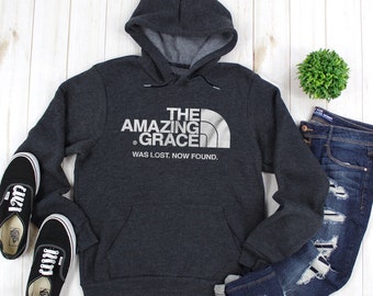 The Amazing Grace - Chrześcijańska bluza z kapturem | Chrześcijańska bluza z kapturem, chrześcijański prezent, prezent na chrzest, obecny pastor, zabawny sweter z humorem dla kobiet i mężczyzn