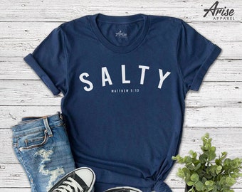 Salty shirt - Christian t-shirt, Matthew 5 13, faith clothing, Christian tshirt, Christian gift, church baptism gift, religious t-shirt