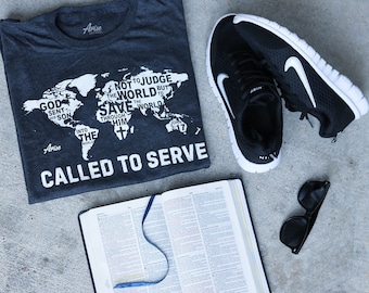 Christian shirts - Called to Serve | missionary shirt, Mission Trip shirt, missionary gift, baptism present, pastor gift, minister shirt tee