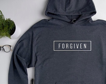 FORGIVEN Hoodie | Christian hoodie, Christian sweatshirt, baptism gift, Christian gift, grace hoodie, faith hoodie, sweater for men or women