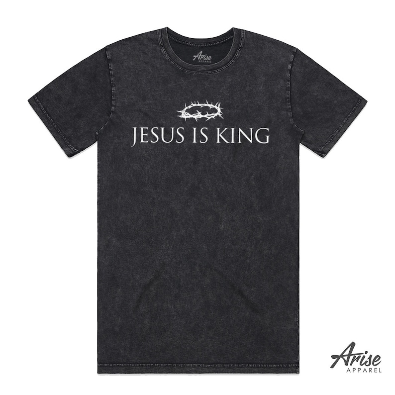 Jesus är kung t-shirt - kristen t-shirt, troskläder, gudskjorta, kristen t-shirt, kristen gåva, kyrklig dopgåva, religiös t-shirt bild 2