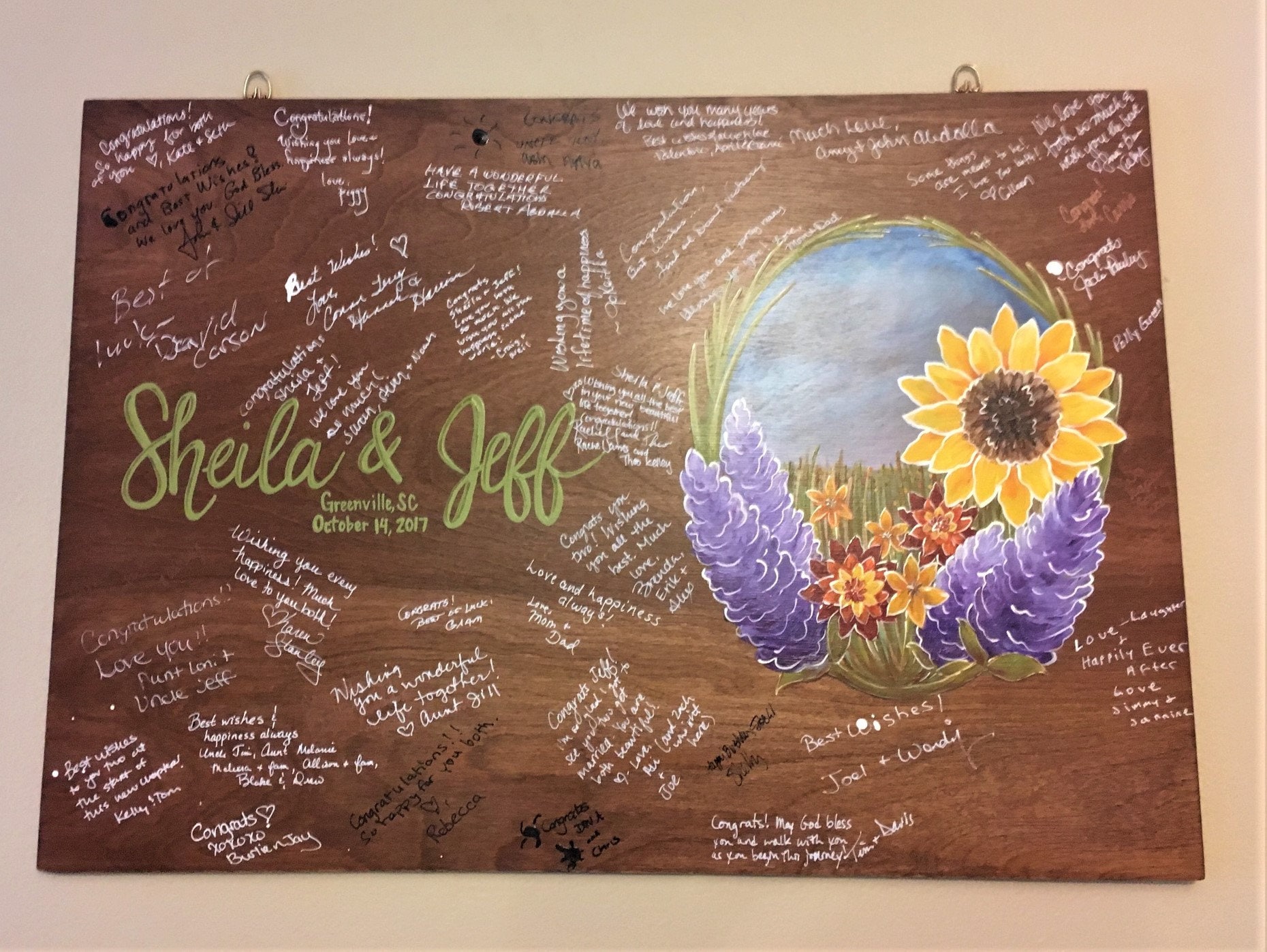 Sunflower Wedding Guest Book Alternative / Guest Book Wood Etsy