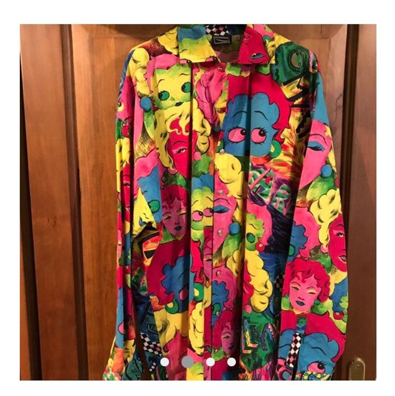 Sale \u2022 GIANNI VERSACE shirt by Gianni Versace shirt extremely rare Vintage Gianni Versace baroque betty boop prints very unique icon versace