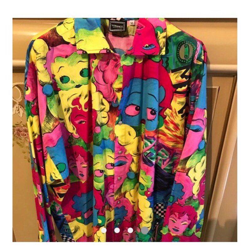 Sale \u2022 GIANNI VERSACE shirt by Gianni Versace shirt extremely rare Vintage Gianni Versace baroque betty boop prints very unique icon versace