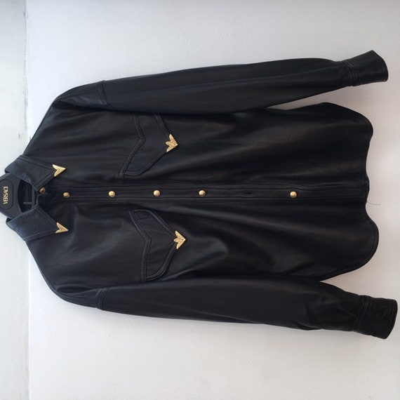 versace leather shirt