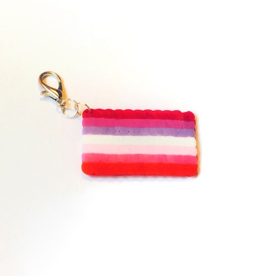Lesbian Pride Flag Keychain Perler Beads Etsy